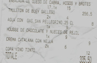 scontrino di Expo: 335 euro!